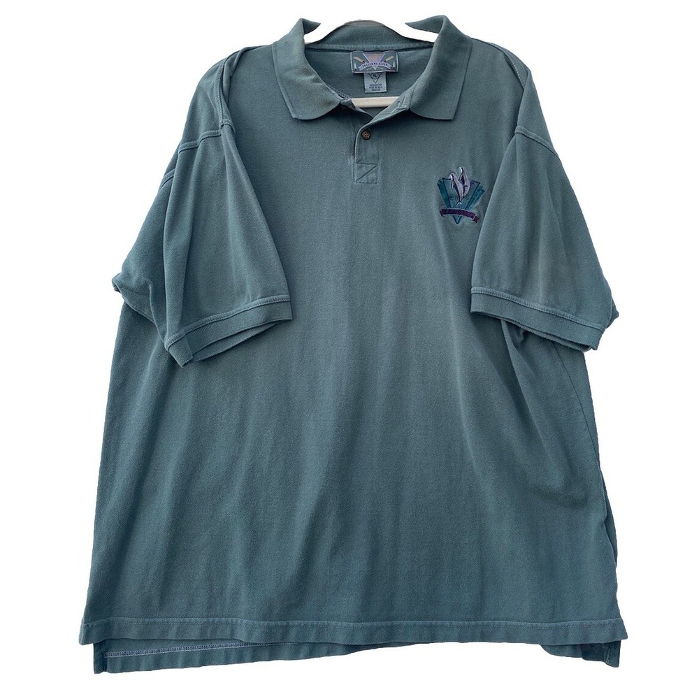 Cheyenne River Sea World Embroidered Polo Shirt Sage Green XL Extra Large